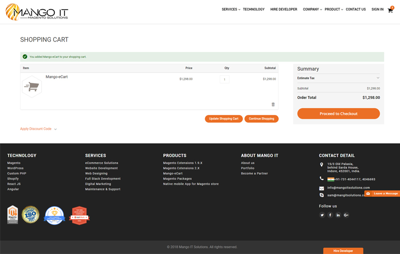 Mango E-Cart screenshot 3